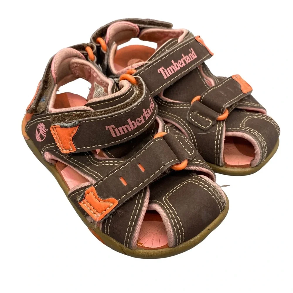Timberland Princess Baby Girl Brown Pink Outdoor Sandals Water Shoes‎ Size 7